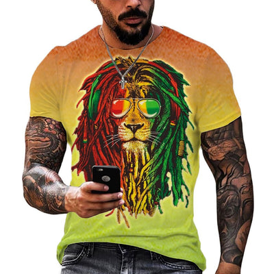 2023 Funny Animal Lion 3D Printed T-Shirt Men Women Fashion Casual Cool T Shirt Reggae Design Harajuku Streetwear Oversized Tops