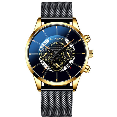 2023 New Men's Fashion Business Watches for Men Golden Stainless Steel Watch Mesh Strap Casual Quartz Wrist Watch reloj hombre