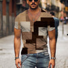 Men's Vintage T-shirt Summer 3d Striped V Neck Short Sleeve Oversized Casual Style Top Breathable Y2k Male Clothing T Shirt 2023