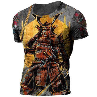 Japanese Samurai Print Tshirts for Men O-neck Short Sleeve Tops Funny Horror Men's T-shirts Clothing 2022 Fashion Streetwear Tee