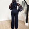 African Jumpsuit Fall Outfits Women 2023 Embroidered Mesh Long Sleeve Elegant Ladies With Belt One Piece Club African Dresses