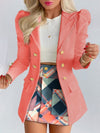 Spring Long Sleeve Solid Color Jacket with Mini Skirt Two-piece Suit Tailleur Femme Blazer and  Set Dress