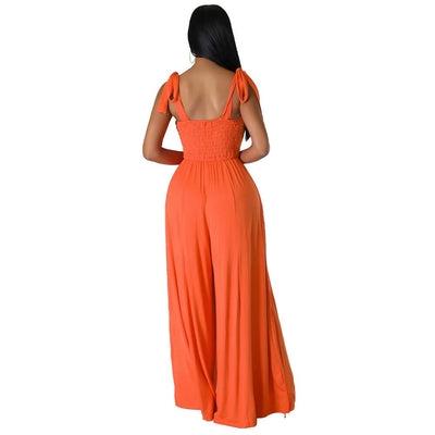 Jump Suits for Women Casual Loose Straight Women Sleeveless Bare Shoulder High Waist Jumpsuit Women Slim Summer Solid Jumpsuits