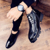 Male Patent Leather Moccasins Shoes High Top Italian Formal Dress Brogue Oxford Wedding Business Shoes Boots 2022