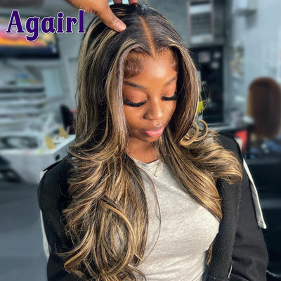 13X6 Body Wave Human Hair Lace Frontal Wigs Highlight Blonde 13X4 Lace Front Wigs Color 27 Black Brazilian 5X5 Lace Closure Wigs