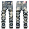 EH·MD® Tie Dyed Geometric Jeans Men's High Pressure Printing Spring Summer Cotton High Elastic Slim Fit Pants 3D Lining Scrape 2