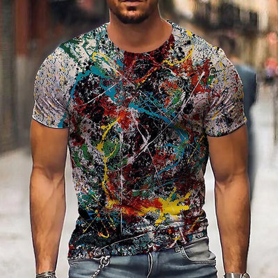 Summer New Men's T-Shirt Top Men's Top Tribal 3D Print Round Neck Holiday Harajuku Short Sleeve 2023 Casual Men's Funny Dress