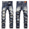 EH·MD® Tie Dyed Geometric Jeans Men's High Pressure Printing Spring Summer Cotton High Elastic Slim Fit Pants 3D Lining Scrape 2