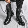 Boots Brown PU Round Head Low Heel Wing Tip Lace Up Fashion Versatile Casual Street Outdoor Daily Dress Shoes