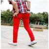 HOT Fashion Summer Solid Cotton jeans men red teenagers pantalon homme Skinny male leisure Boy Sweatpants hombre two color