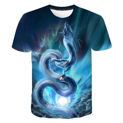 Summer Dragon 3D Printed Pattern Men's T-shirt Casual Sports O Collar Short Sleeved Shirt Hip-Hop Harajuku Oversized T Shirt 6XL