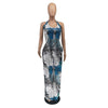 Summer 2022 Casual Loose Jump Suits for Women Tie-dye Print Suspenders Backless and Floor Wide Leg Pants Women's Wear