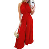 Women Party Jumpsuit Wide Leg Pleated High Waist Sleeveless Dress-up Lace Up Off Shoulder Banquet Summer Jumpsuit Women Clothes