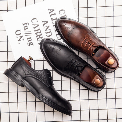 2023 Spring Gentleman Oxfords Leather Shoes Luxury Goods Men Shoes Fashion Casual Pointed Toe Formal Business Male Wedding Dress