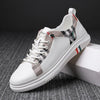 Men's White Casual Shoes 2021 Summer Autumn New Men Sneakers Lace-up Skateboarding Shoes PU Leather Round Shoes Zapatos Hombre