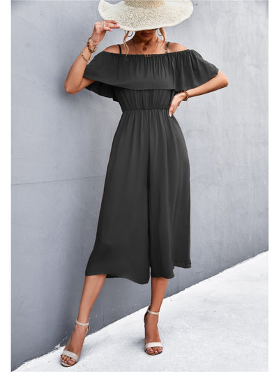 Jump Suits for Women 2023 Summer New Women Clothes Solid One Shoulder Loose Casual Strap Jumpsuit Commuting Womens Jumpsuit Traf