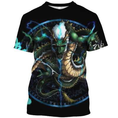 New 3D Men's T-Shirt Dragon Print 2023 Summer Crew Neck Short Sleeve Tee Shirt Oversized Loose Men's Clothing Casual Sweatshirt