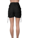HAOYUAN Cargo Shorts for Womens Black Grey High Waist Side Drawstring Casual Sports Shorts Y2k Summer Active Wear Short Pants