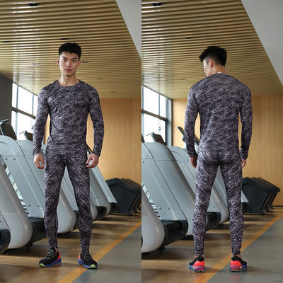 mens new outdoor fitness quick dry pants basketball elastic running fitness suit sports set track suit set men