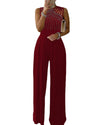 Jump Suits Party Sequins Wide Leg Jumpsuit Women Elegant Sexy Sleeveless One Piece Outfits Summer 2022 Evening Club Jumpsuiits