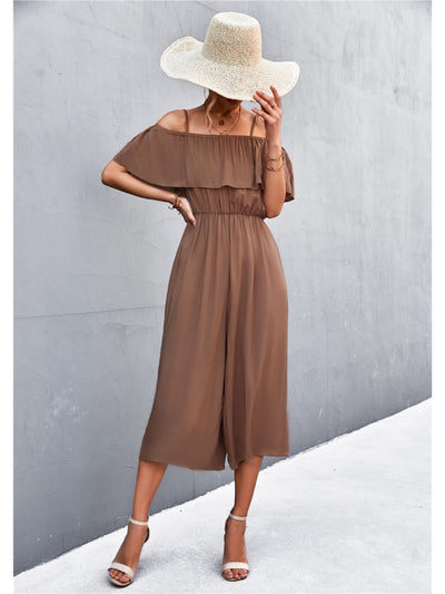 Jump Suits for Women 2023 Summer New Women Clothes Solid One Shoulder Loose Casual Strap Jumpsuit Commuting Womens Jumpsuit Traf