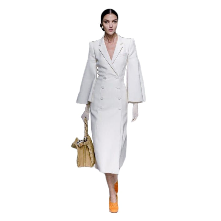 Elegant Women Dress Double Breasted Long Sleeve Show Gown Fashion Celebrity Party Custom Made Coat