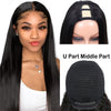 Straight Wigs Cheap U Part Wig Brazilian Human Hair Wigs For Women Virgin Hair Glueless Middle U Shape Wig 180 Density