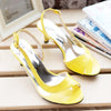 Fashion Peep Toe Pumps Ladies Wedges Transparent High Heels Woman Slingbacks Buckle Shoes Female Solid Footwear Summer