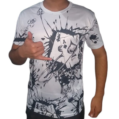 Horrible Skull Spades Poker T-Shirt Casual Men Summer 3D-Print Extra-Large T-Shirt 2022 Comfort Breathable T-Shirt Tops 110-6XL