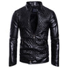 Winter Men's Leather Jacket Motorcycle Leather PU Jacket Korean Fashion Street Dress Men's Red Standing Collar Casual Coat