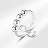 Anti Stress Anxiety Silver Ball Rings 925 Women Men Spinner Fidget Rings Vintage Gold Couple Anillos Jewelry