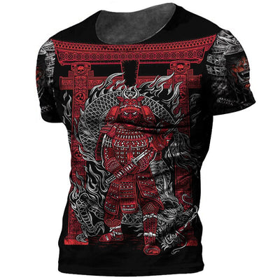 Japanese Samurai Print Tshirts for Men O-neck Short Sleeve Tops Funny Horror Men's T-shirts Clothing 2022 Fashion Streetwear Tee