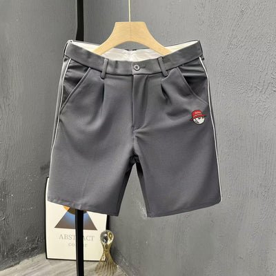 Embroidered Logo Summer Golf Casual Suit Shorts Men's Plankton Big Shorts 2023 New Striped Five-point Dress Pants Mid-pants