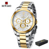 REWARD VIP New Business Watches for Men Fashion Dress Wrist Watches Stainless Steel Waterproof Luminous Date Chronograph Clock