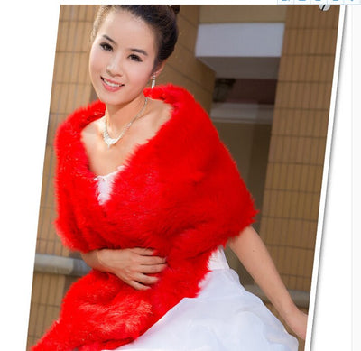 Winter Wool Shawl Wedding Dress Accessories Bride Wedding Banquet Performance Etiquette Long Warm Wool Shawl Female