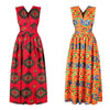 Women African Lace-up Dress Fashion Style African Women Lace-up Waist Maxi Dress Plus Size Long Dress Convertible Robe Longue