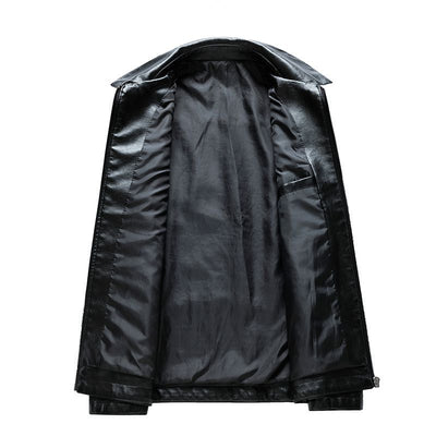 Fashion Dress Suit Coat Mens Jackets Lapel Business Leather Jackets Men Pu Blazers Korean Style Slim Fashion Leather Coat A64