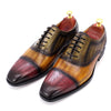 Handmade Mens Dress Shoes 100% Calf Leather Cap Toe Oxford Mixed Colors Lace Up Luxury Brogue Wedding Party Formal Shoes for Men