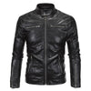 Autumn And Winter Men's British Leather Dress Mock Neck Motorcycle Leather Dress Punk Leather Jacket Brand Men's Business Coat