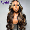 Highlight Blonde 13x4 13x6 Lace Frontal Body Wave Human Hair Wigs Ombre 30 with Black Transparent 5X5 Lace Closure Wig for Women
