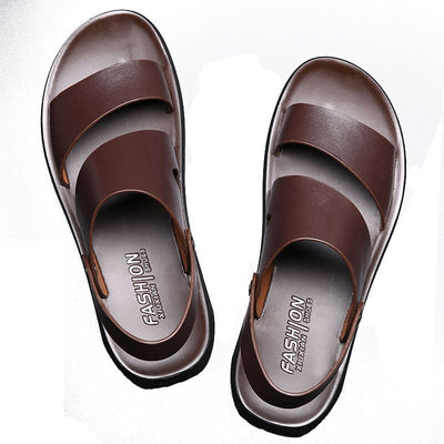 Summer Dress Men Sandals Leather New 2022 Fashion Vintage Men Shoes High Quality Soft Comfort Casual Flats Beach Male Slippers