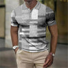 Men's Polo Shirt Striped Short Sleeve T-shirt Man Breathable Business Leisure Button-down Tshirt Casual Summer Streetwear Blouse