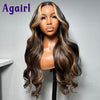 Highlight Blonde 13x4 13x6 Lace Frontal Body Wave Human Hair Wigs Ombre 30 with Black Transparent 5X5 Lace Closure Wig for Women