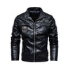 Men's Leather Jacket New Men's PU Coat Motorcycle Suit Plush Leather Coat