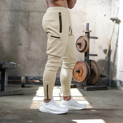 2023 Brand Men's Sports Pants Casual Multi Pocket Zipper Men's Pants Outdoor Solid Color Bodybuilding Pants Street Clothing