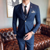 Large Size 7XL ( Blazer + Vest + Pants ) Groom Wedding Dress Dark Plaid Classic Retro Men's Formal Business Suit Three-Piece Set