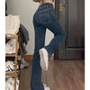 2023 Summer Dark Blue Women' Jeans High Waist Vintage Flare Loose Denim Pants Street Dress American Fashion Wide Leg Denim Pants