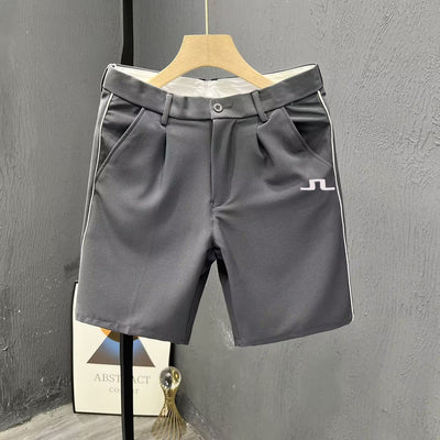 Embroidered Logo Summer Golf Casual Suit Shorts Men's Plankton Big Shorts 2023 New Striped Five-point Dress Pants Mid-pants