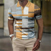 Men's Polo Shirt Striped Short Sleeve T-shirt Man Breathable Business Leisure Button-down Tshirt Casual Summer Streetwear Blouse