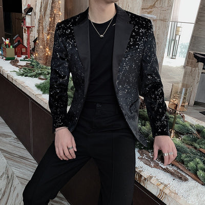 2023 Luxury Sequin Design Men Blazers Singer Stage Suit Jacket Wedding Business Casual Dress Coat Blazer Masculino Veste Homme